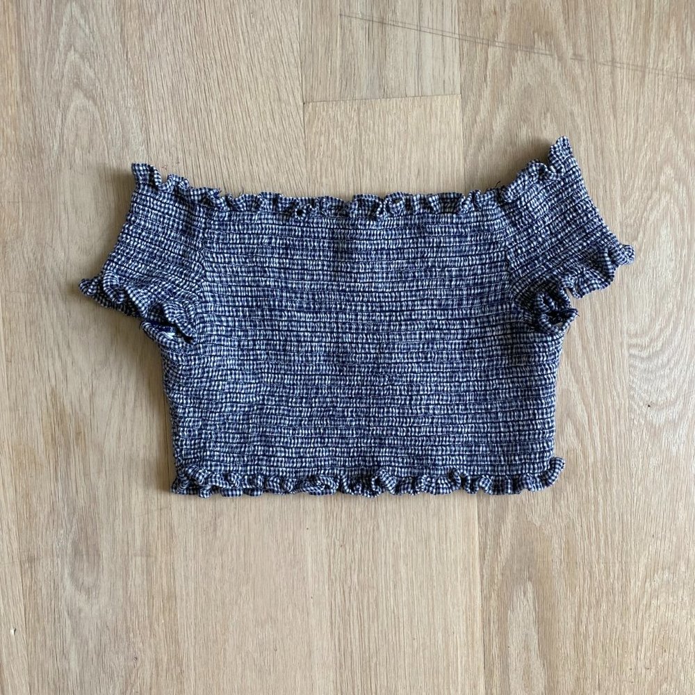Pleated Off-The-Shoulder Cropped Top